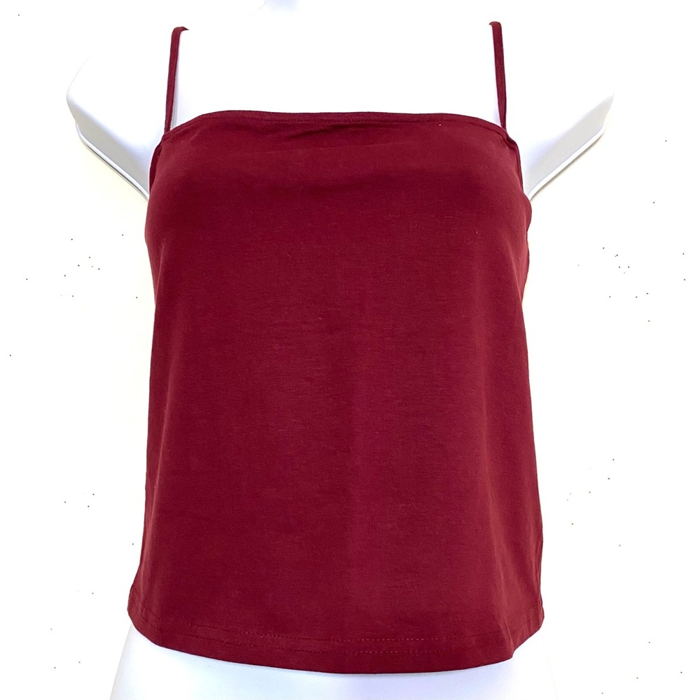 NWT Divided H&M shell tank top. PLUM adjustable spaghetti strap size L